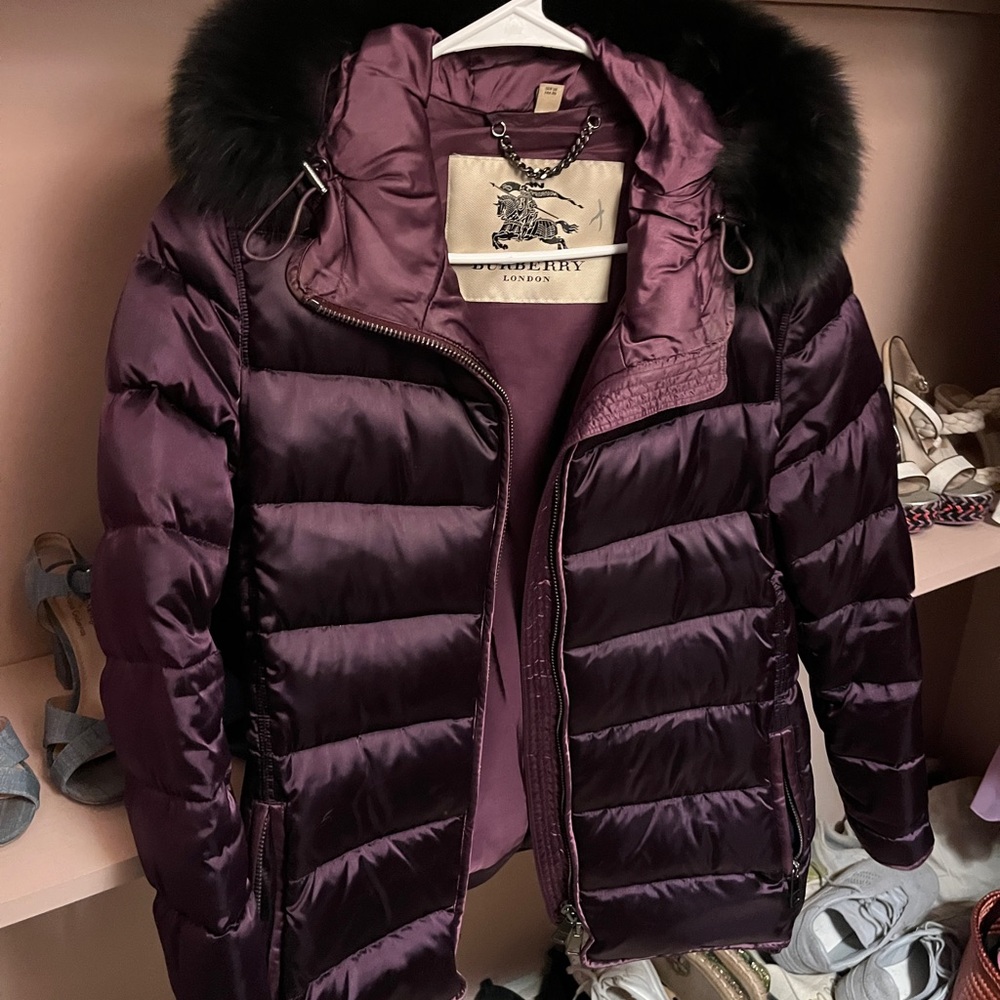 Burberry Women's Deep Purple Puffer Coat